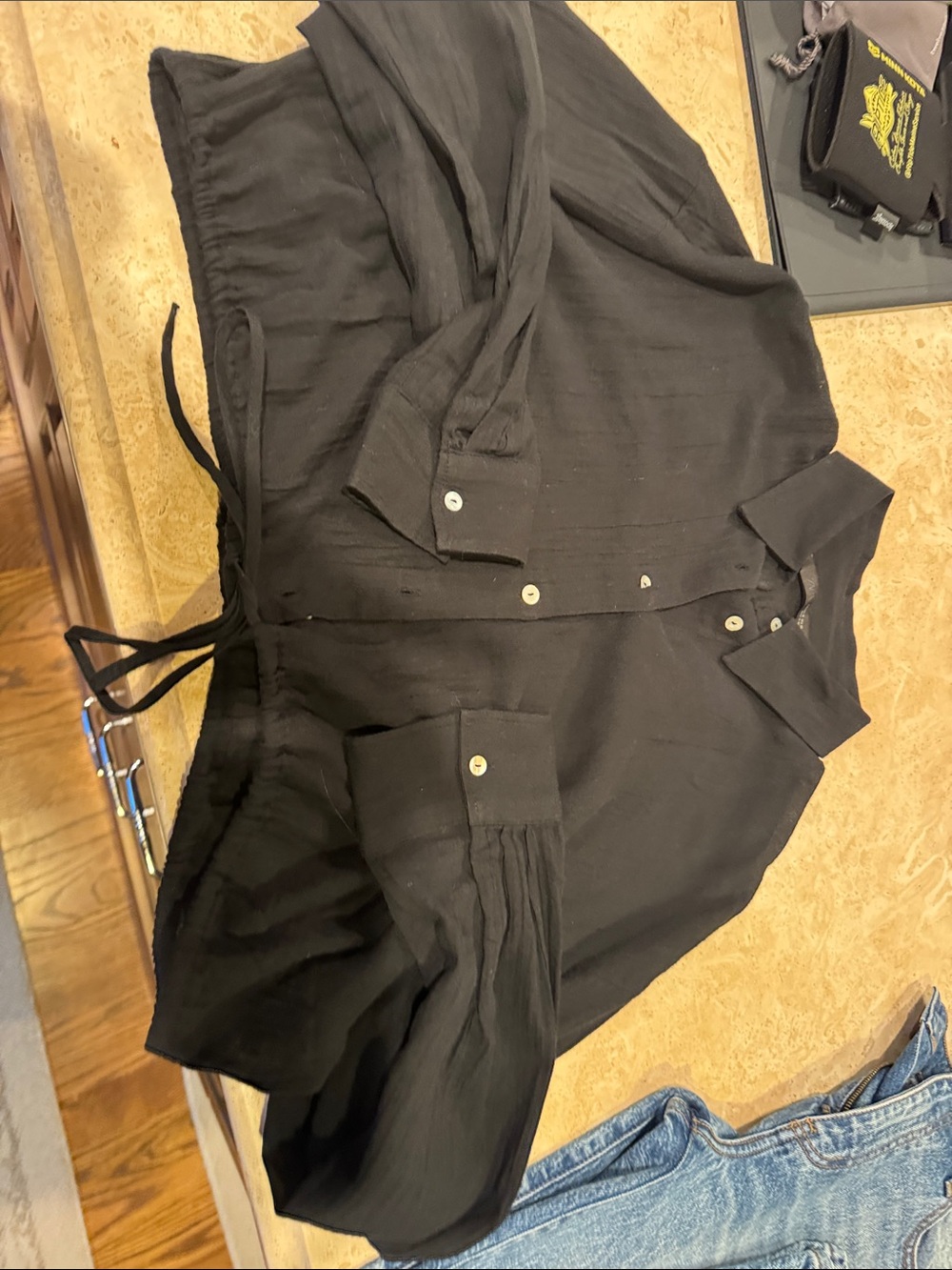 Zara Black Casual Button-Down Shirt